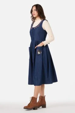 Rabbit Embroidered Denim Dress -Sway & Shine Fashion Sales Store PGFZ259 420 13